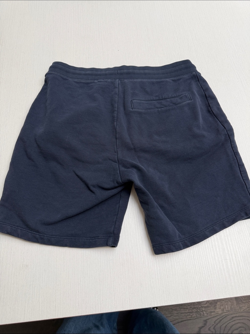 HUGO Men's Dark Navy Athletic Shorts with Red Logo Patch - Picture 4 of 4
